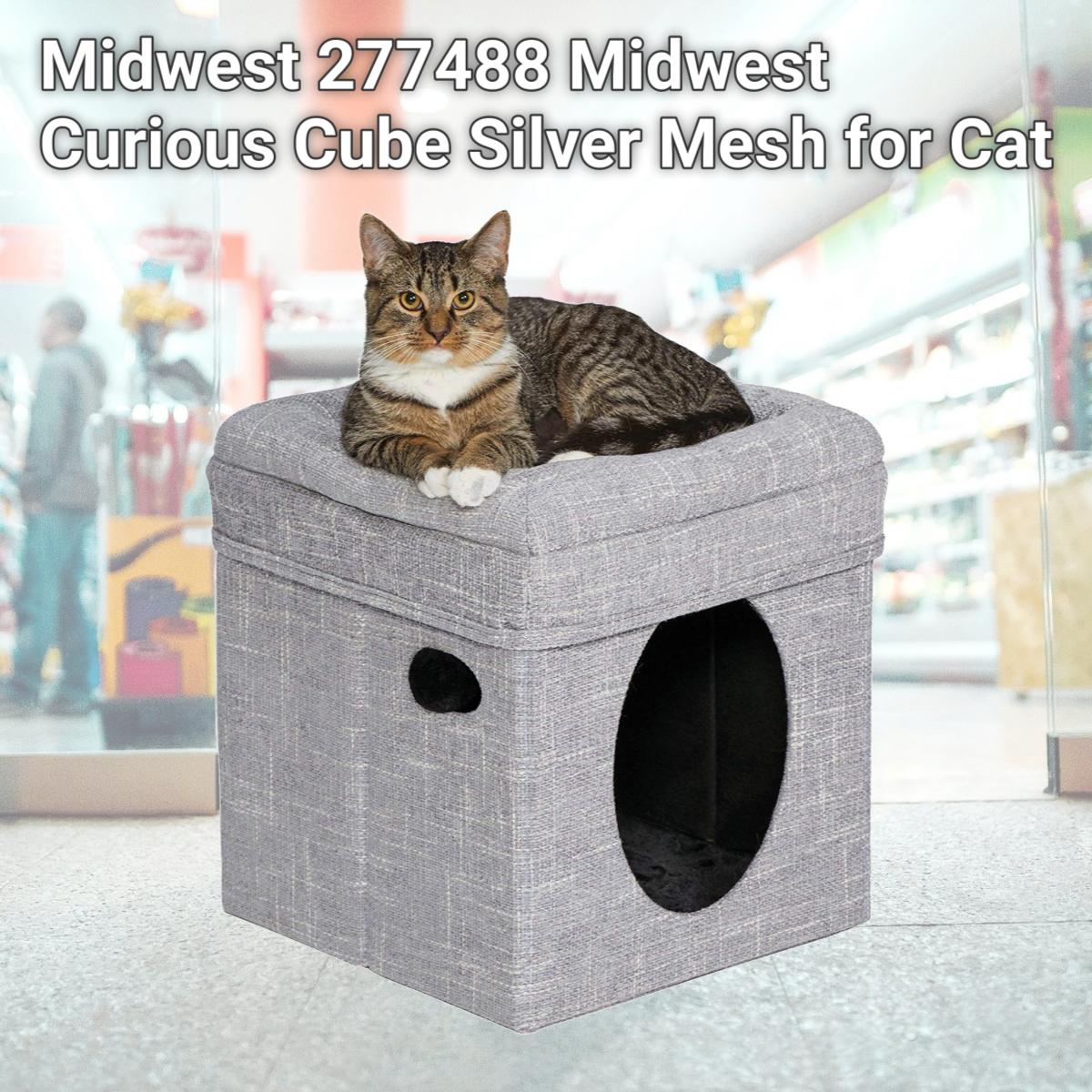 Picture of Midwest 277488 Midwest Curious Cube Silver Mesh for Cat