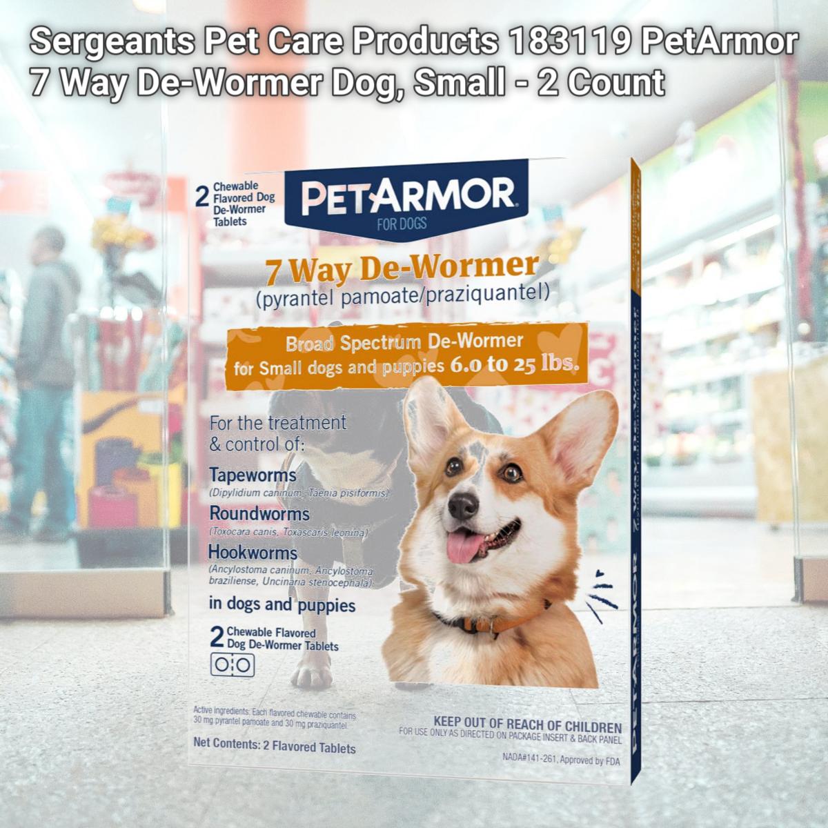 Picture of Sergeants Pet Care Products 183119 PetArmor 7 Way De-Wormer Dog, Small - 2 Count