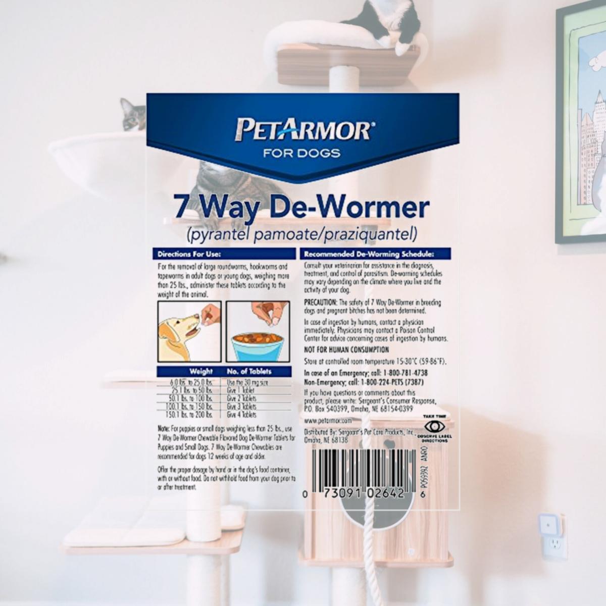 Picture of Sergeants Pet Care Products 183120 PetArmor 7 Way De-Wormer Dog, Large - 2 Count