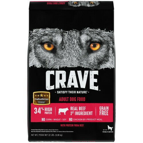798743 22 lbs Crave Protein Beef Dog Food