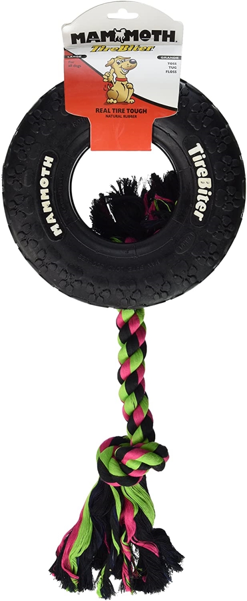 Picture of Mammoth Pet Products 467093 7 in. Tirebiter II with Rope Toy - Extra Large