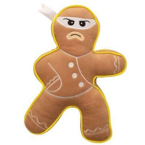 Picture of Snugarooz 712042 10 in. Holiday Squeak Dog Plush Toy Ninja Bread Gingerbread Man Merry