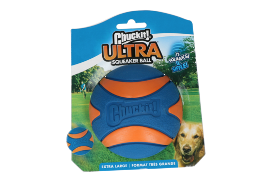 290729 Chuckit Ultra Sqeaker Ball, Orange - Extra Large