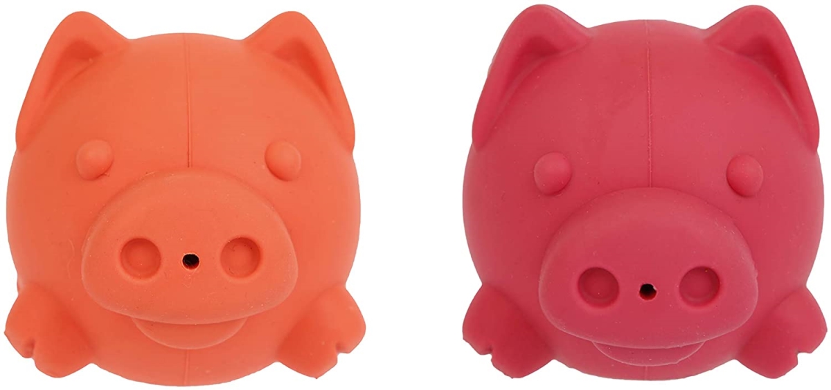 Picture of Hartz Mountain 327559 Tuff Stuff Treat Hogging Piglet Dog Toy Treat Dispenser - Pink & Orange