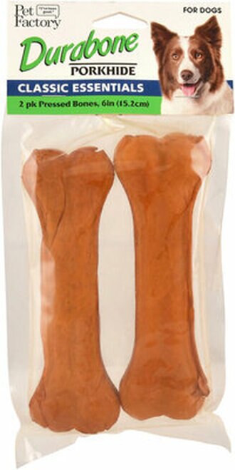 Picture of Pet Factory 949070 6 in. USA Pork Hide Bones for Dog - Pack of 2
