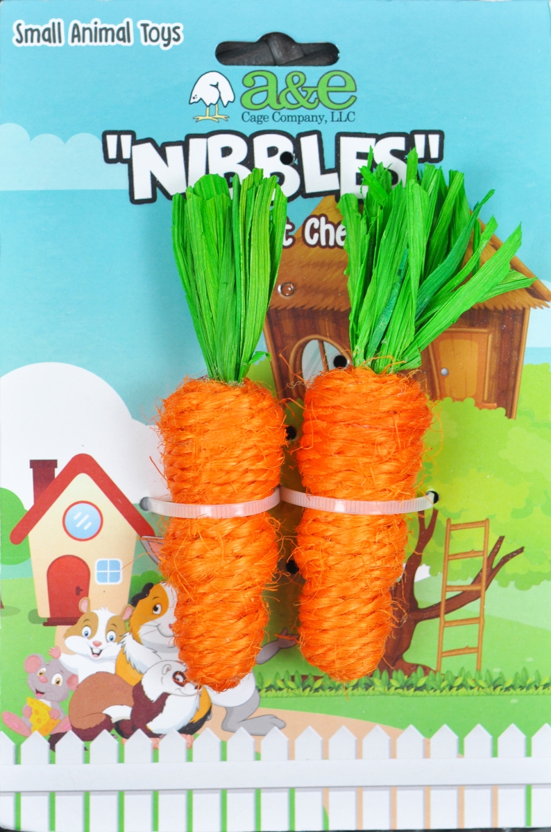Picture of A&E Cage 644156 Nibble Loofah Carrots for Small Animal Toy - Small