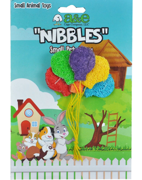 Picture of A&E Cage 644160 Nibbles Loofah Balloons for Small Animal Toy - Small