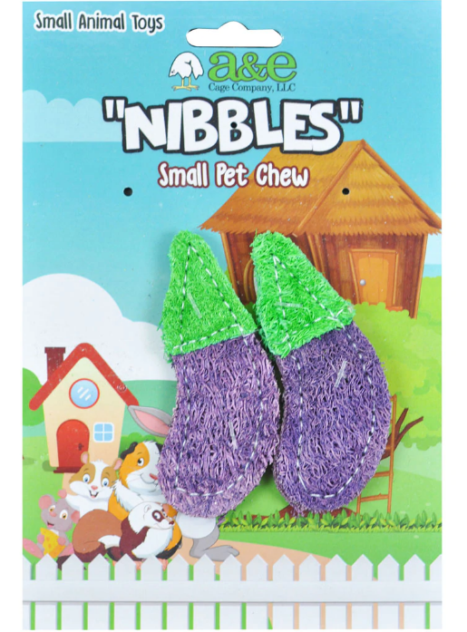 Picture of A&E Cage 644155 Nibblers Loofah Eggplant for Small Animal Toy - Small
