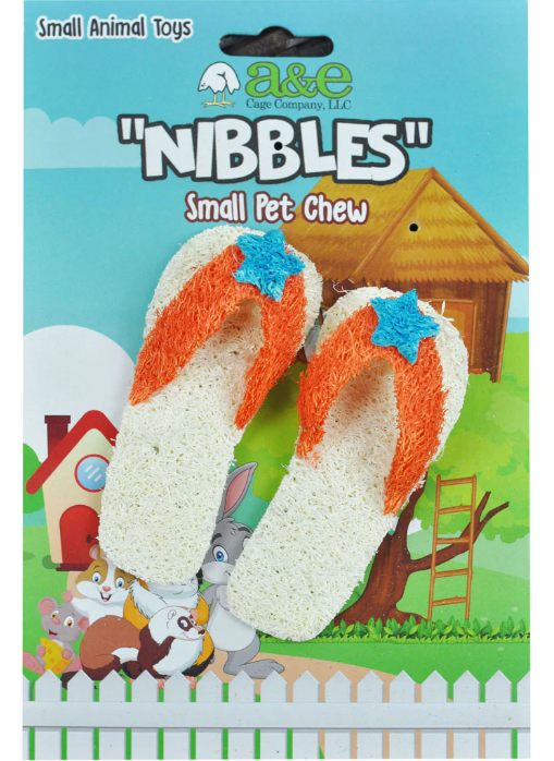 Picture of A&E Cage 644168 Nibblers Loofah Flip Flops for Small Animal Toy - Small