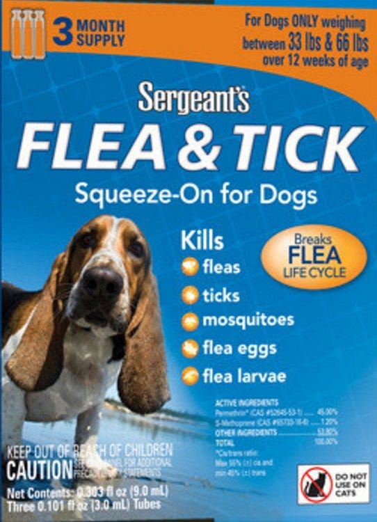 Picture of Sergeants 484260 33 to 66 lbs Guard Pro Flea & Tick Treatment Squeeze On for Dog - 3 Count
