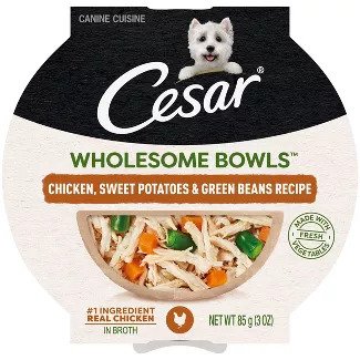 Picture of Mars Pet Care 798631 3 oz Cesar Wholesome Bowls Wet Dog Food with Chicken&#44; Sweet Potato & Green Beans