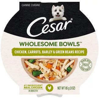 Picture of Mars Pet Care 798630 3 oz Cesar Wholesome Bowls Wet Dog Food with Chicken&#44; Carrots&#44; Green Beans & Barley