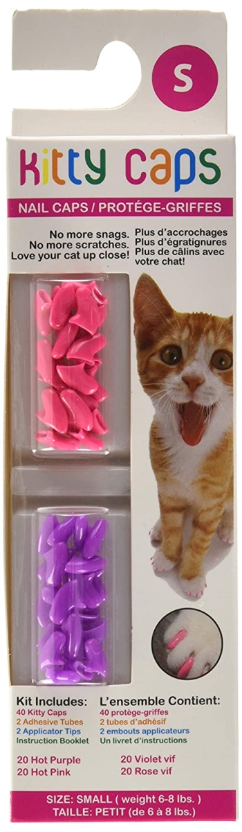 Picture of Fetch for Pets 427234 Tips & Transparent Kitty Nail Caps&#44; Hot Purple & Pink - Extra Small - 40 Count