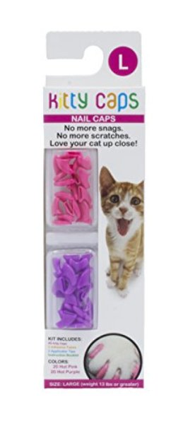 Picture of Fetch for Pets 427238 Hot Kitty Caps Nail Caps for Cats&#44; Purple & Pink - Large - 40 Count