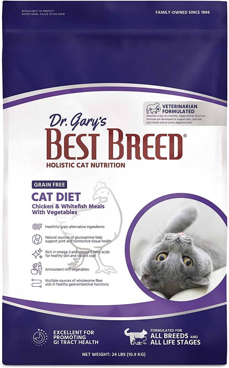 Picture of Best Breed 531238 24 lbs Breed Grain Free Chicken & White Fish with Vegetable Cat Food