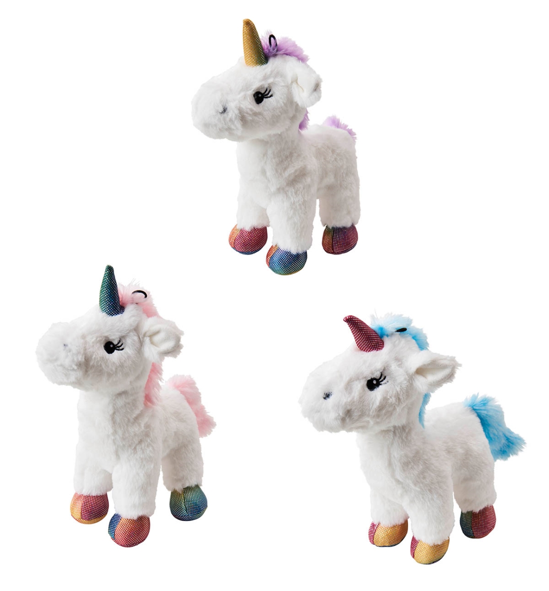 77502 10 in. Luna-Corn Plush Dog Toy, Assorted Color