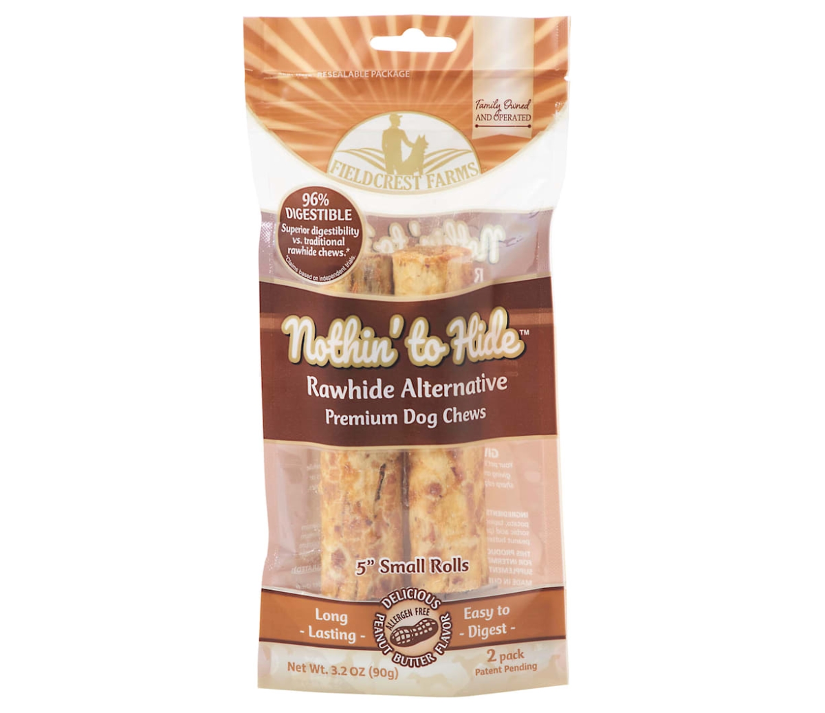 Picture of Fieldcrest Farms 077531 Alternative Small Roll 5 in. Peanut Butter Natural Chew Dog Treats - Pack of 2