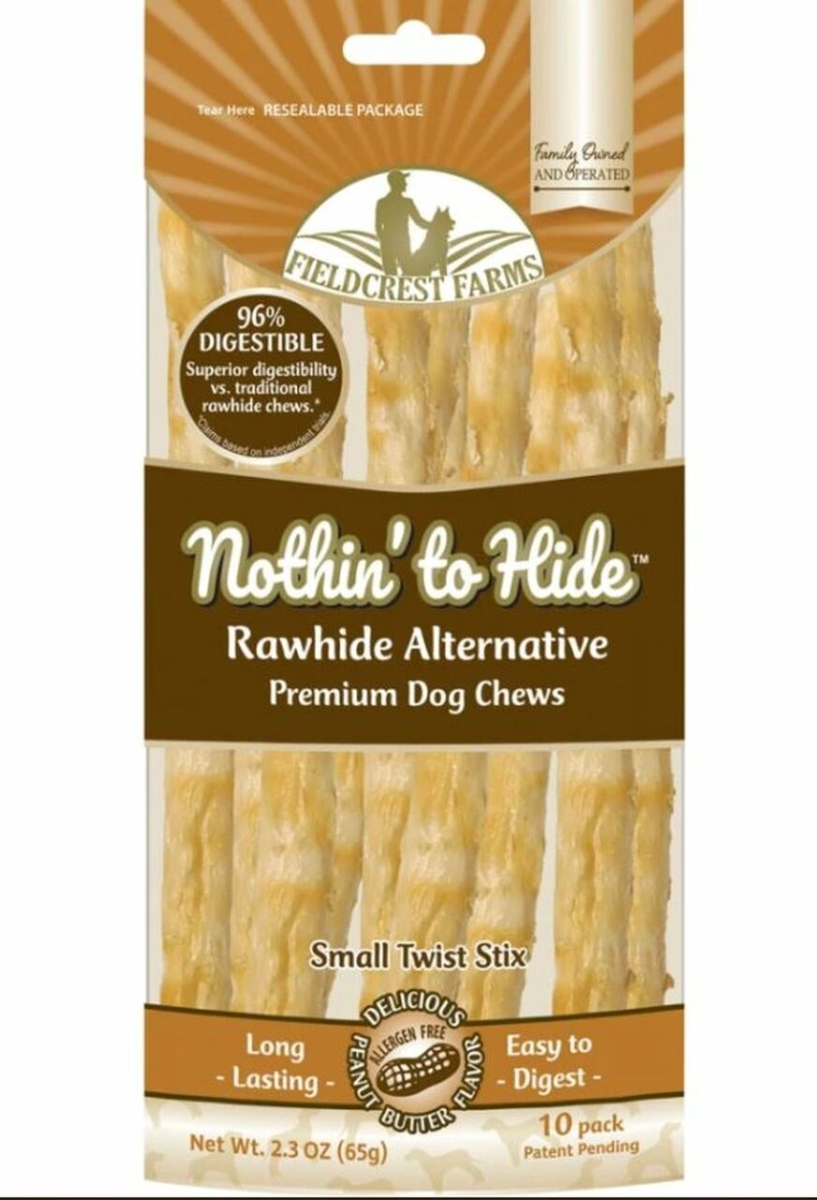 Picture of Fieldcrest Farms 077534 Alternative Premium Small Twist Stix Peanut Butter Natural Chew Dog Treats - Pack of 10