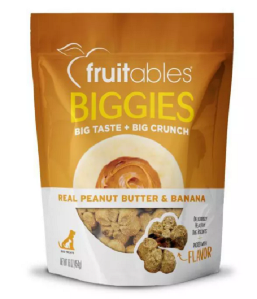 Picture of Fruitables 953093 16 oz Big Biscuits Peanut Butter & Banana Dog Treats - Case of 4