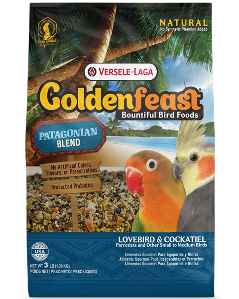 Picture of Higgins Group 466846 3 lbs Goldenfeast Patagonian Blend for Lovebirds & Cockatiels&#44; Case of 6