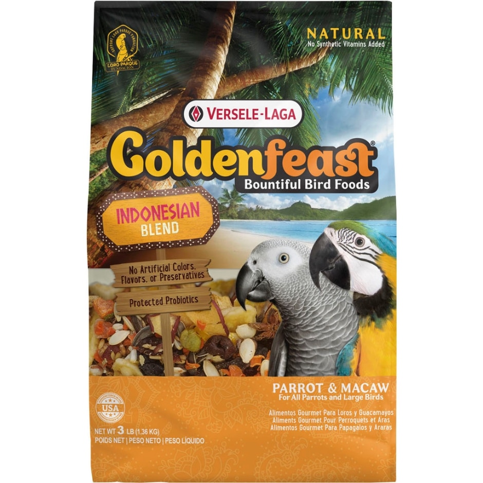 Picture of Higgins Group 466848 3 lbs Goldenfeast Indonesian Blend for Parrot & Macaw&#44; Case of 6