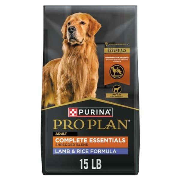 Picture of Nestle Purina Petcare 104387 15 lbs Purina Pro Plan Complete Essentials Shredded Blend Lamb & Rice High Protein Dog Food