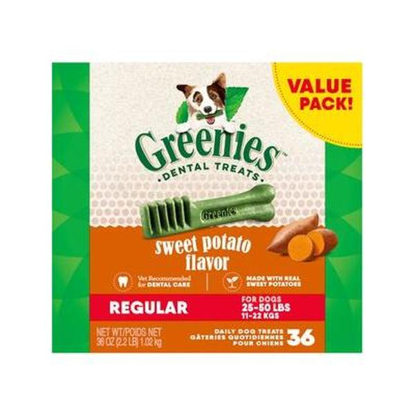 Picture of Greenies 428514 36 oz Sweet Potato Flavor Regular Natural Dog Dental Treat