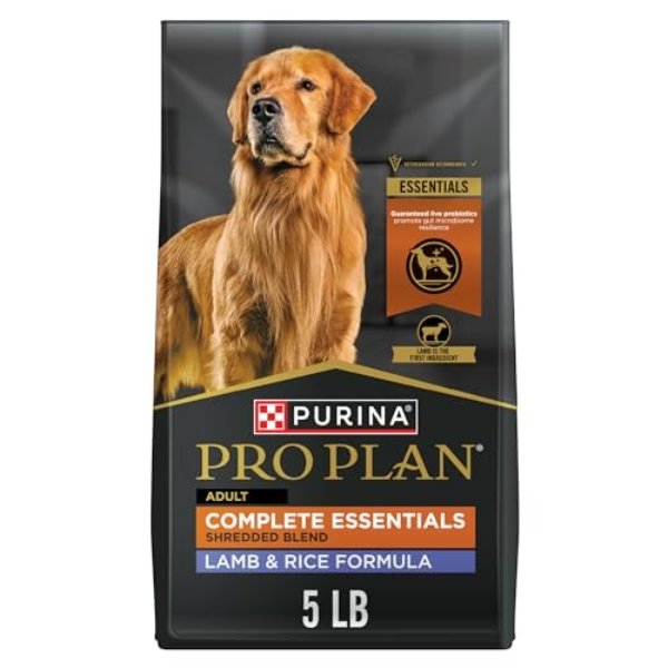 Picture of Nestle Purina Petcare 104388 5 lbs Purina Pro Plan Complete Essentials Shredded Blend Lamb & Rice High Protein Dog Food with Probiotics - Pack of 5