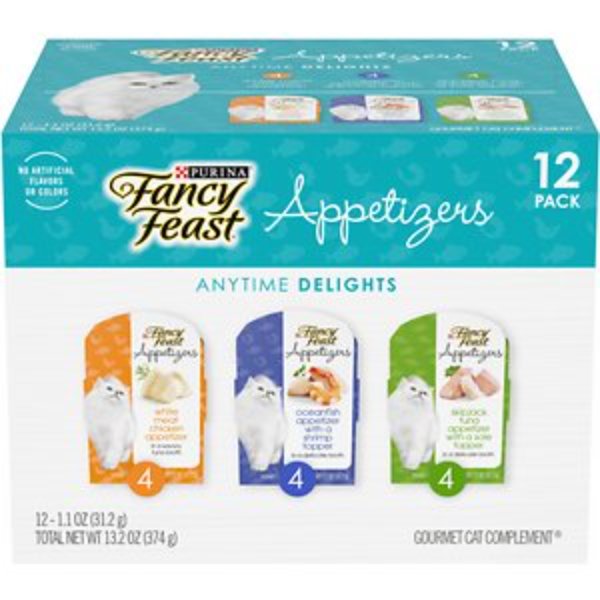 Picture of Nestle Purina Petcare 050912 1.1 oz Fancy Feast Appetizers Grain-Free Wet Cat Food Variety Pack - Pack of 12
