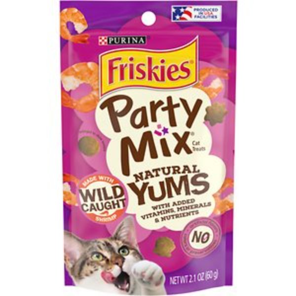 Picture of Nestle Purina Petcare 050969 2.1 oz Purina Friskies Party Mix Natural Yums Adult Cat Treat with Wild Shrimp - Pack of 10