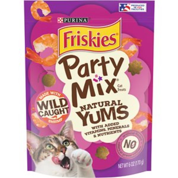 Picture of Nestle Purina Petcare 050970 6 oz Purina Friskies Party Mix Natural Yums Adult Cat Treat with Wild Shrimp - Pack of 6
