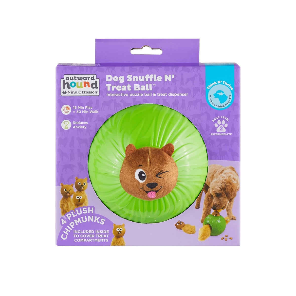 Picture of Kyjen 103798 Outward Hound Nina Ottosson Snuffle N Treat Ball Puzzle Enrichment Dog Toy&#44; Green - Small