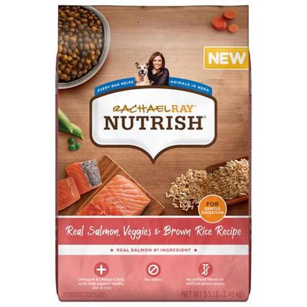 Picture of JM Smuckers 800202 5.5 lbs Rachael Ray Nutrish Real Salmon Veggies & Brown Rice Recipe Dry Dog Food