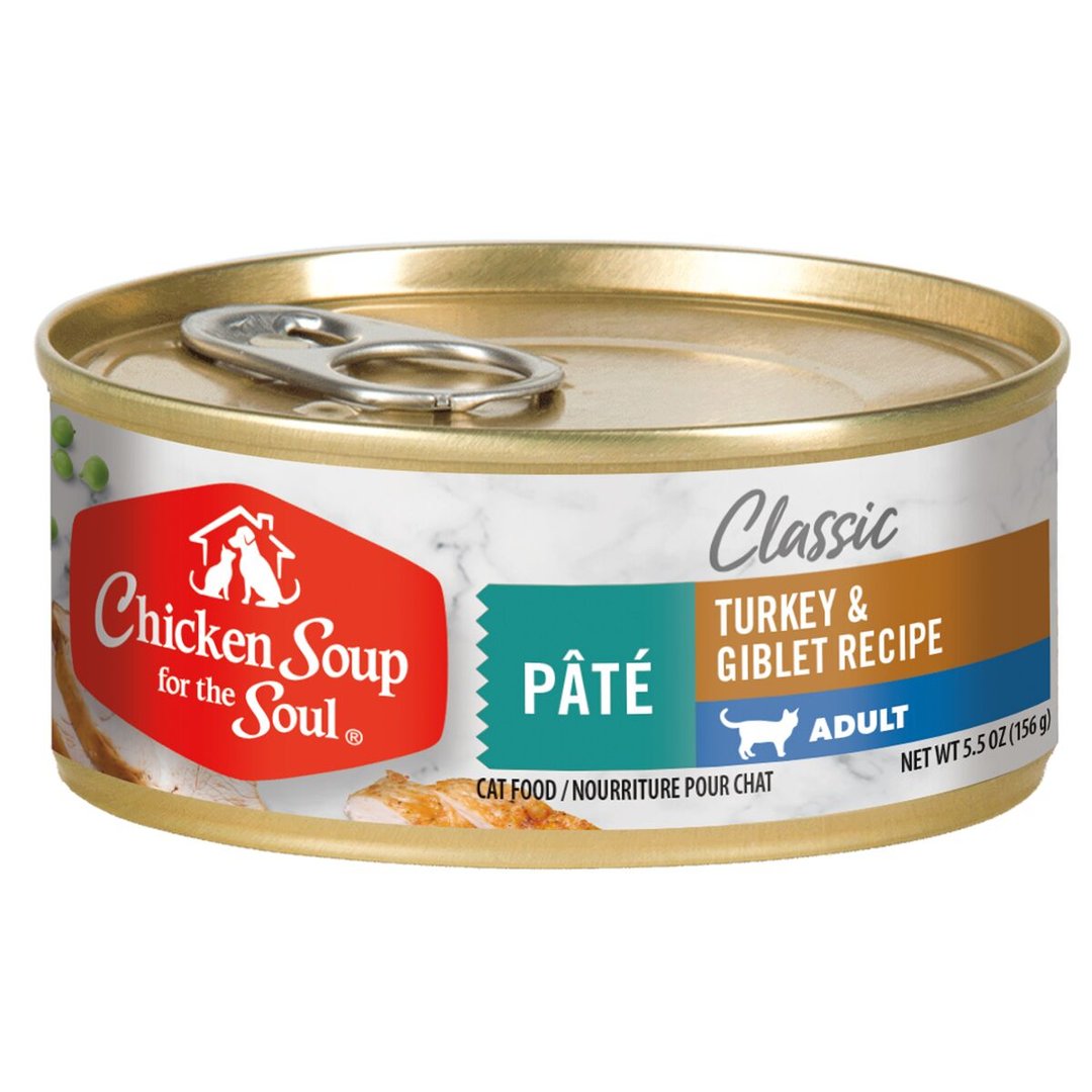 Picture of Chicken Soup for Pet Lovers 419113 5.5 oz Turkey & Giblet Pate Soup Canned Cat Food - 24 Count