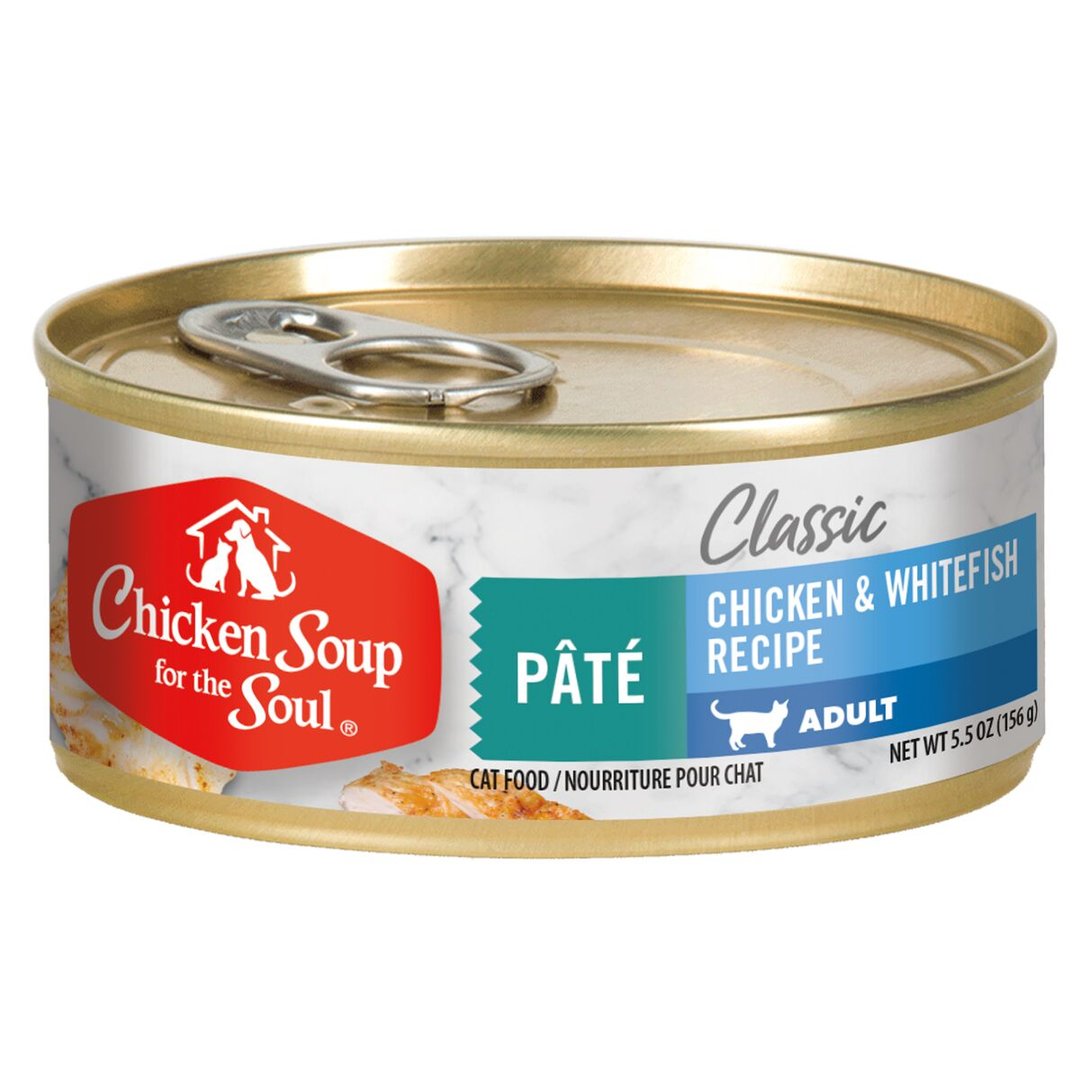 Picture of Chicken Soup for Pet Lovers 419111 5.5 oz Chicken & Whitefish Pate Canned Cat Food - 24 Count