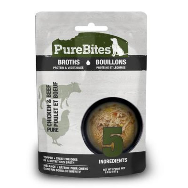 Picture of Pure Treats 789174 2 oz Chicken&#44; Beef & Vegetables Broths Dog Treat - 18 Count