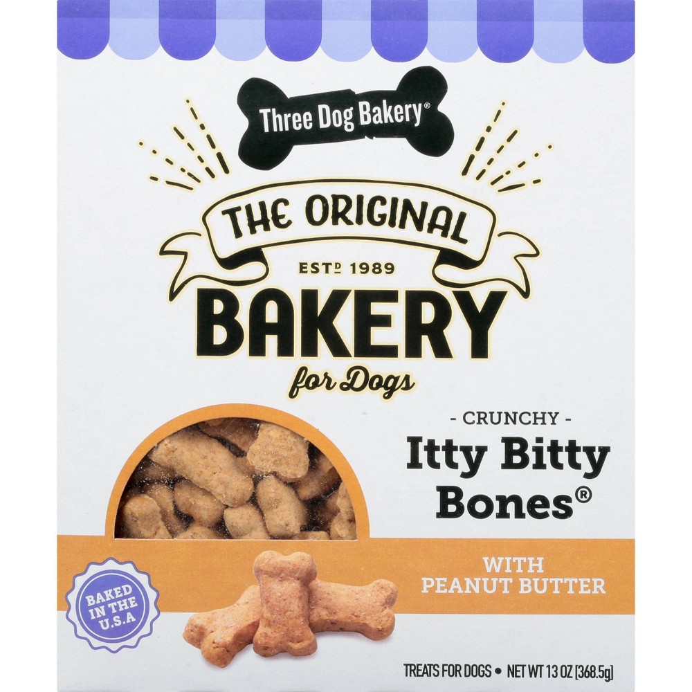 015183 13 oz Itty Bitty Bones Peanut Butter Dog Treat - 6 Count