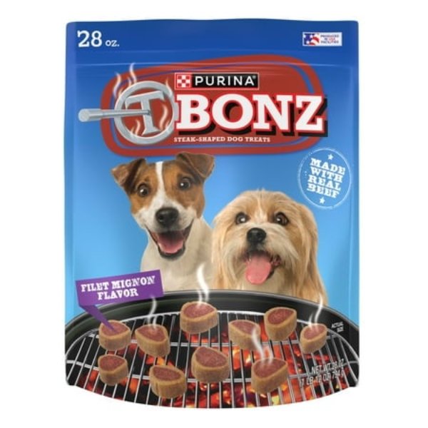 Picture of Nestle Purina Petcare 102778 28 oz Purina T-Bonz Filet Mignon Flavor Steak Shaped Dog Treat - Pack of 4