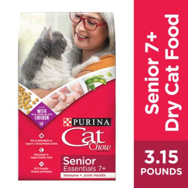 Picture of Nestle Purina Petcare 178936 3.15 lbs Purina Cat Chow 7 Plus Chicken Flavor Dry Cat Food for Senior Cats - Pack of 4