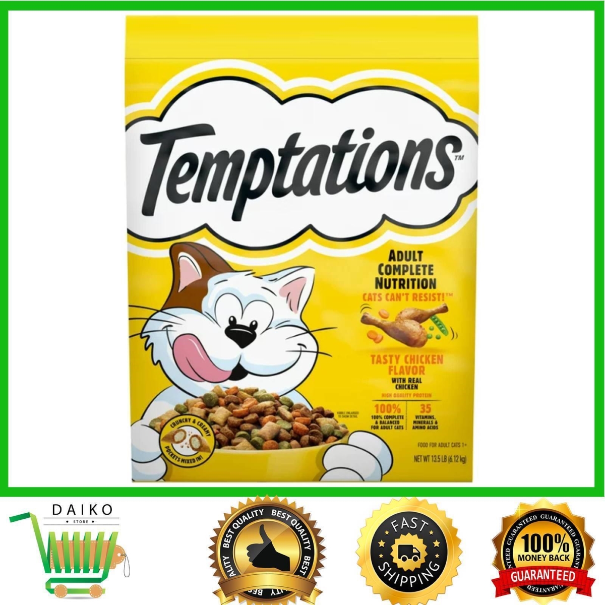 Picture of Mars Pet Care 103867 13.5 lbs Whiska Temptations Tasty Chicken Flavor Adult Dry Cat Food