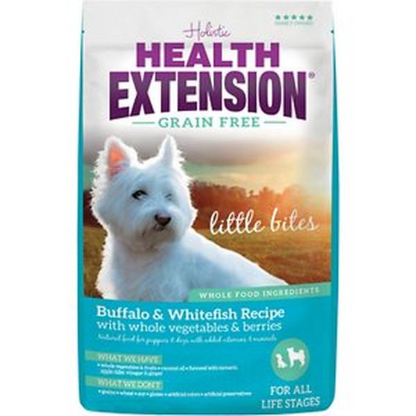 Picture of Health Extension Pet Care 587292 3.5 lbs Grain-Free Little Bites Buffalo & Whitefish Recipe Dry Dog Food - 5 Count