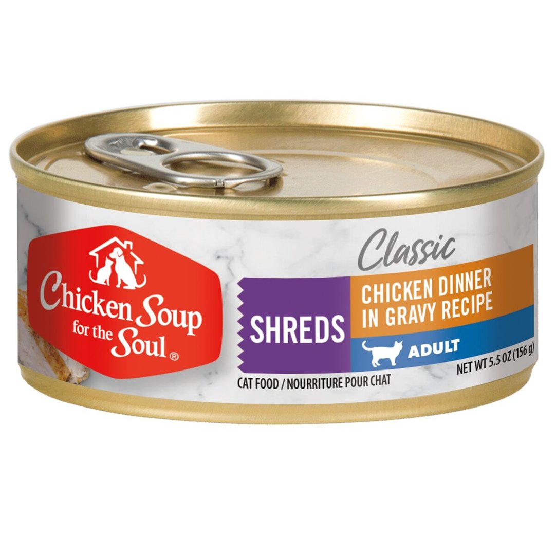 419112 55 oz Chicken Shreds Dinner Canned Cat Food  24 Count