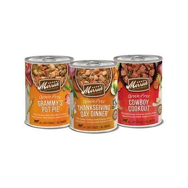 Picture of Merrick Pet Care 296118 12.7 oz Grain Free Favorites Canned Wet Dog Food Variety Pack - 12 Count