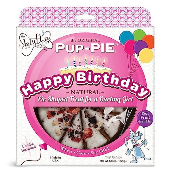Picture of Lazy Dog Cookie 100930 5 oz The Original Pup-Pie Happy Birthday Pie Shaped Dog Treat