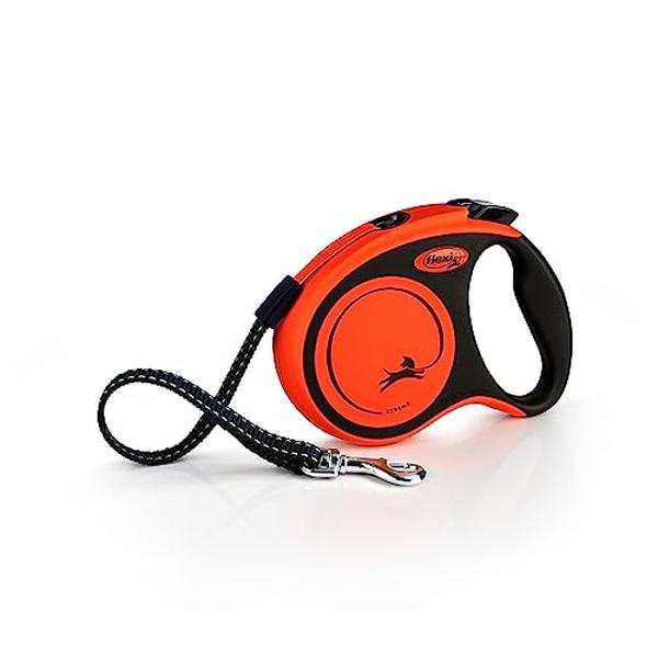 Flexi North America 101264 16 ft. Xtreme Extra Strong Tape Robust Retractable Leash, Black & Orange - Small
