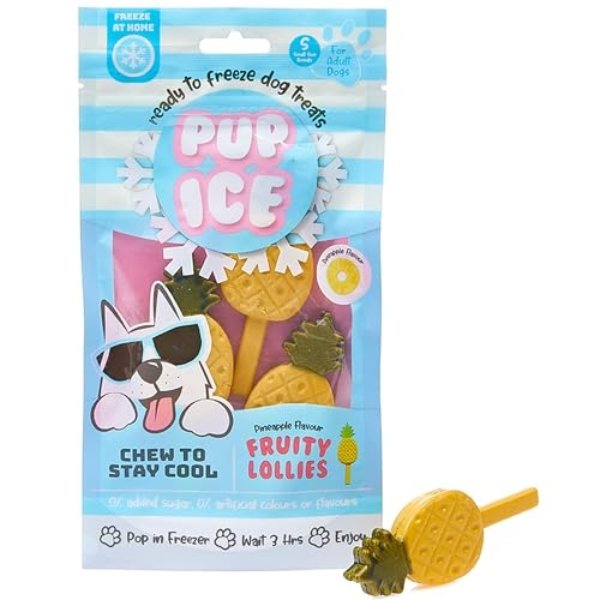 Picture of Ethical Products 103917 Pup Ice Ready to Freeze at Home Fruity Lollies Edible Chew Dog Treat&#44; Pineapple - Pack of 3