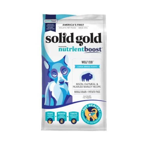Picture of Solid Gold Pet 100486 22 lbs Nutrient Boost Real Bison Wolf Cub Whole Grain Puppy Food