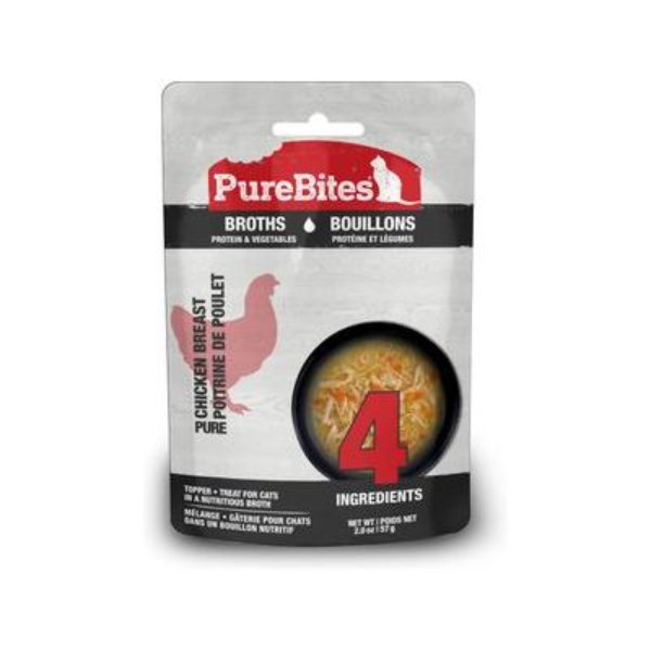 Picture of Pure Treats 789178 2 oz Cat Broths Chicken & Vegetables Food Topping Cat Treat - 18 Count