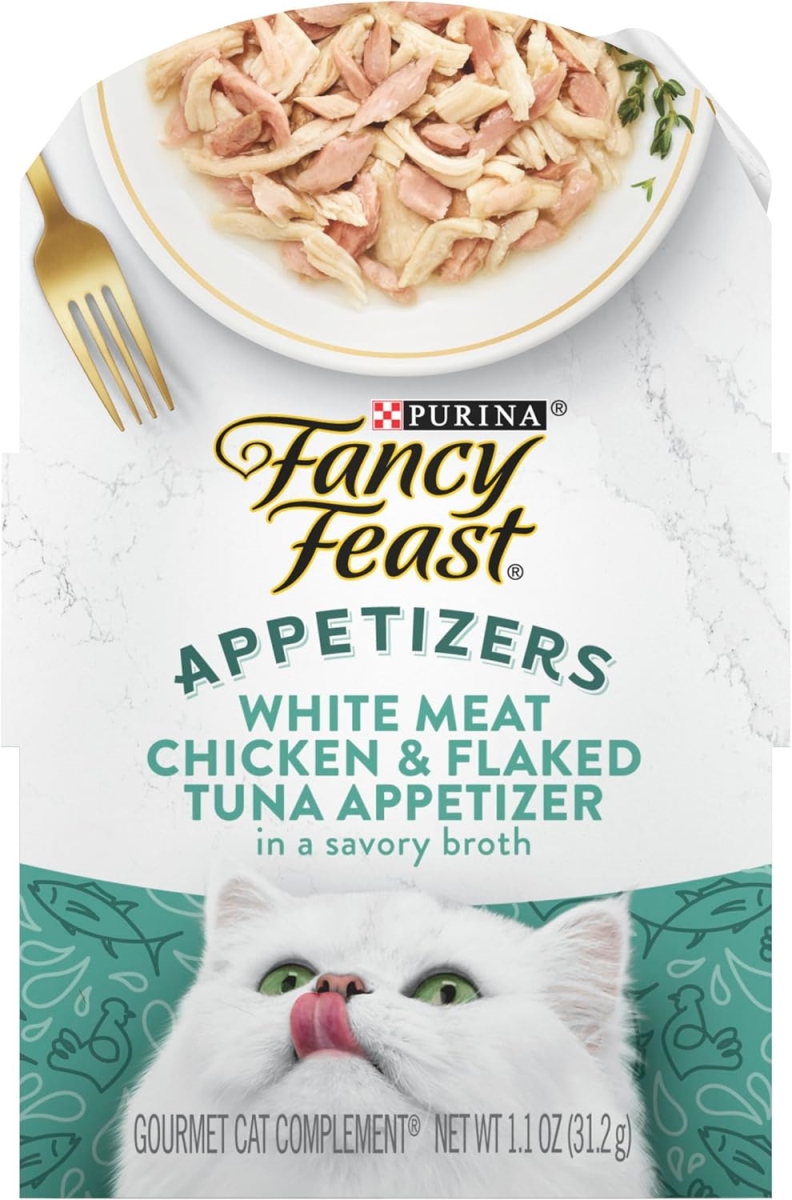 Picture of Nestle Purina Petcare 050929 1.1 oz Fancy Feast Appetizers White Meat Chicken & Tuna Cat Food - Pack of 10