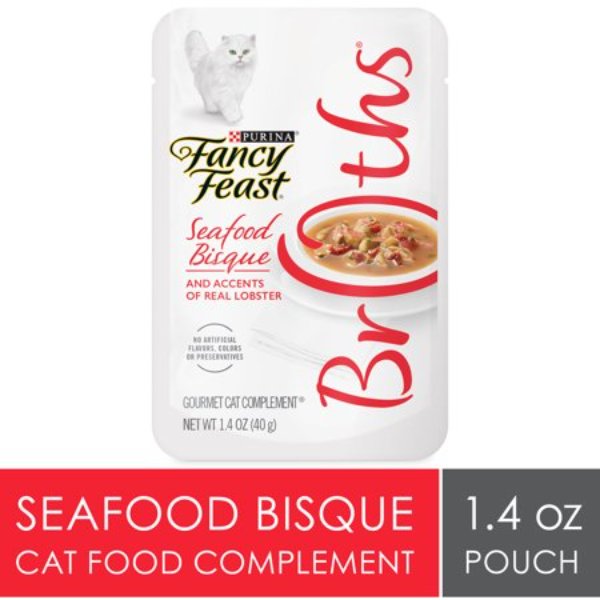Picture of Nestle Purina Petcare 050933 1.4 oz Purina Fancy Feast Lickable Broth Topper Seafood Bisque & Accents of Real Lobster Wet Cat Food - Pack of 16